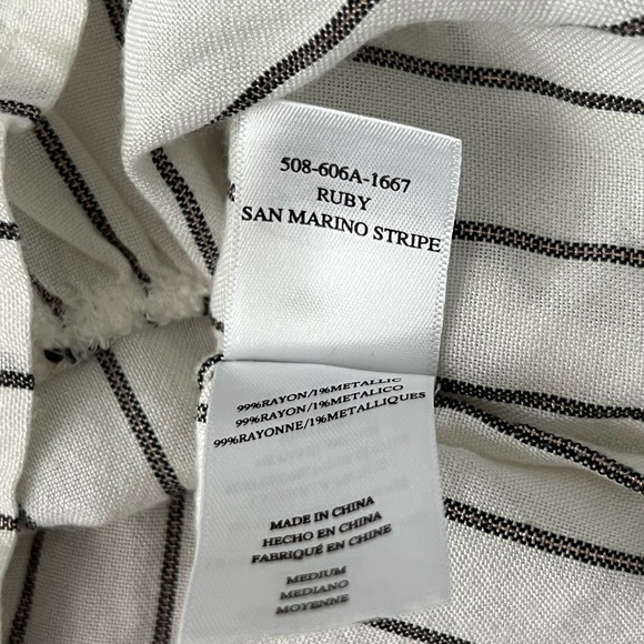 Rails Ruby Button Down Peplum Shirt in San Marino Stripe | Small - Picture 7 of 7